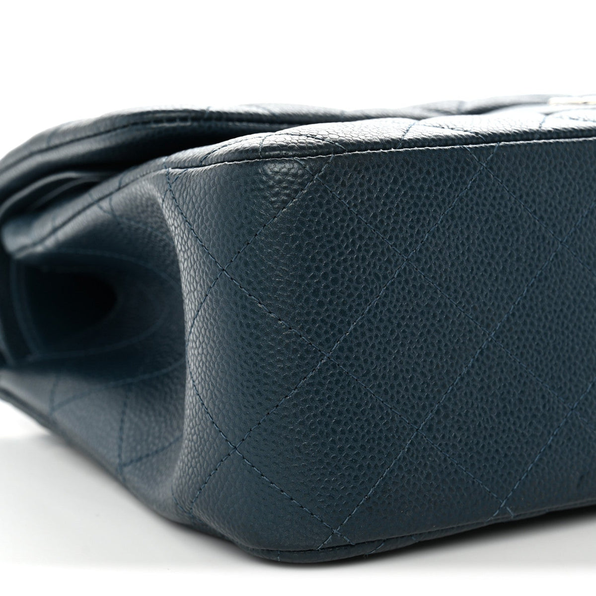 Metallic Caviar Quilted Jumbo Double Flap Dark Blue wholesalehk.shop