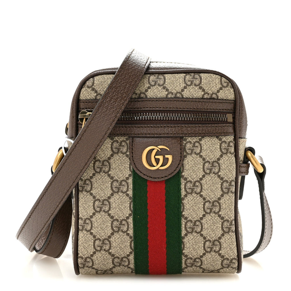 GG Supreme Monogram Web Mini Ophidia Messenger Brown wholesalehk.shop