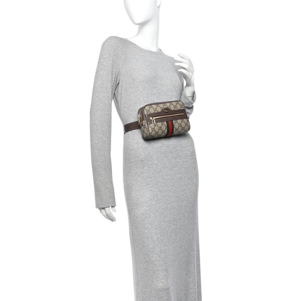 GG Supreme Monogram Web Small Ophidia Belt Bag 85 34 Dark Brown wholesalehk.shop