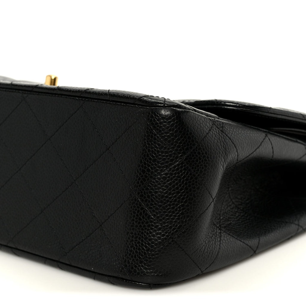 Caviar Quilted Jumbo Double Flap Black wholesalehk.shop