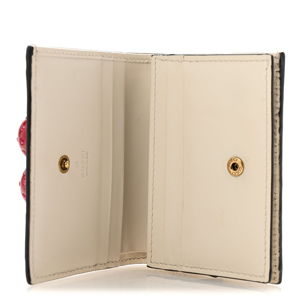 Guccissima Cherries Card Case Wallet White £¨ Direct shipment via from wholesalehk.shop