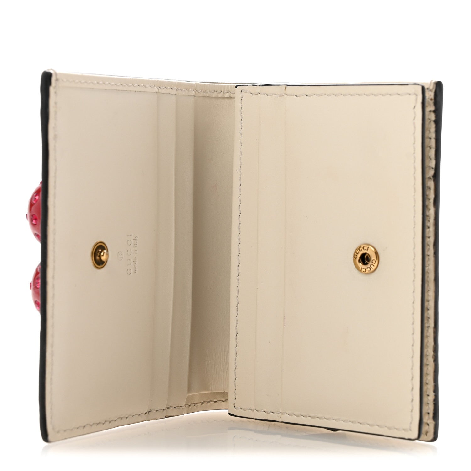 Guccissima Cherries Card Case Wallet White £¨ Direct shipment via from wholesalehk.shop