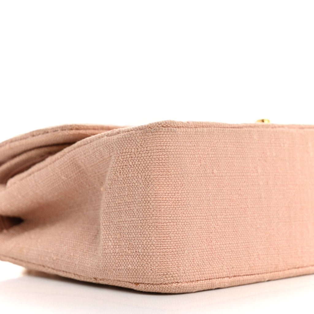Canvas Quilted Small Double Flap Light Pink wholesalehk.shop