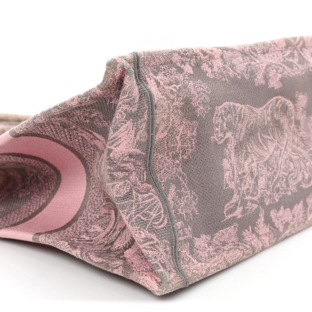 Canvas Embroidered Medium Dioriviera Toile De Jouy Book Tote Pink Grey £¨ Direct shipment via from wholesalehk.shop