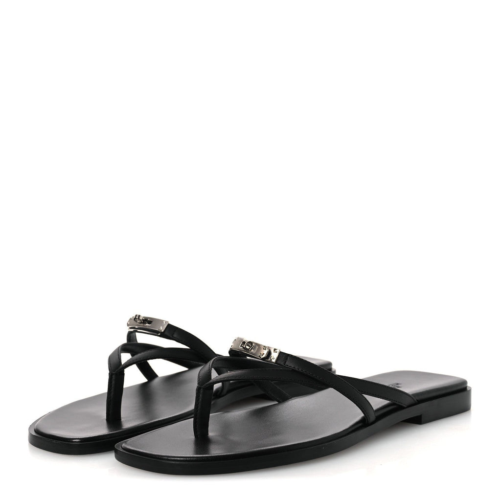 Calfskin Miss Sandals 37 Black wholesalehk.shop