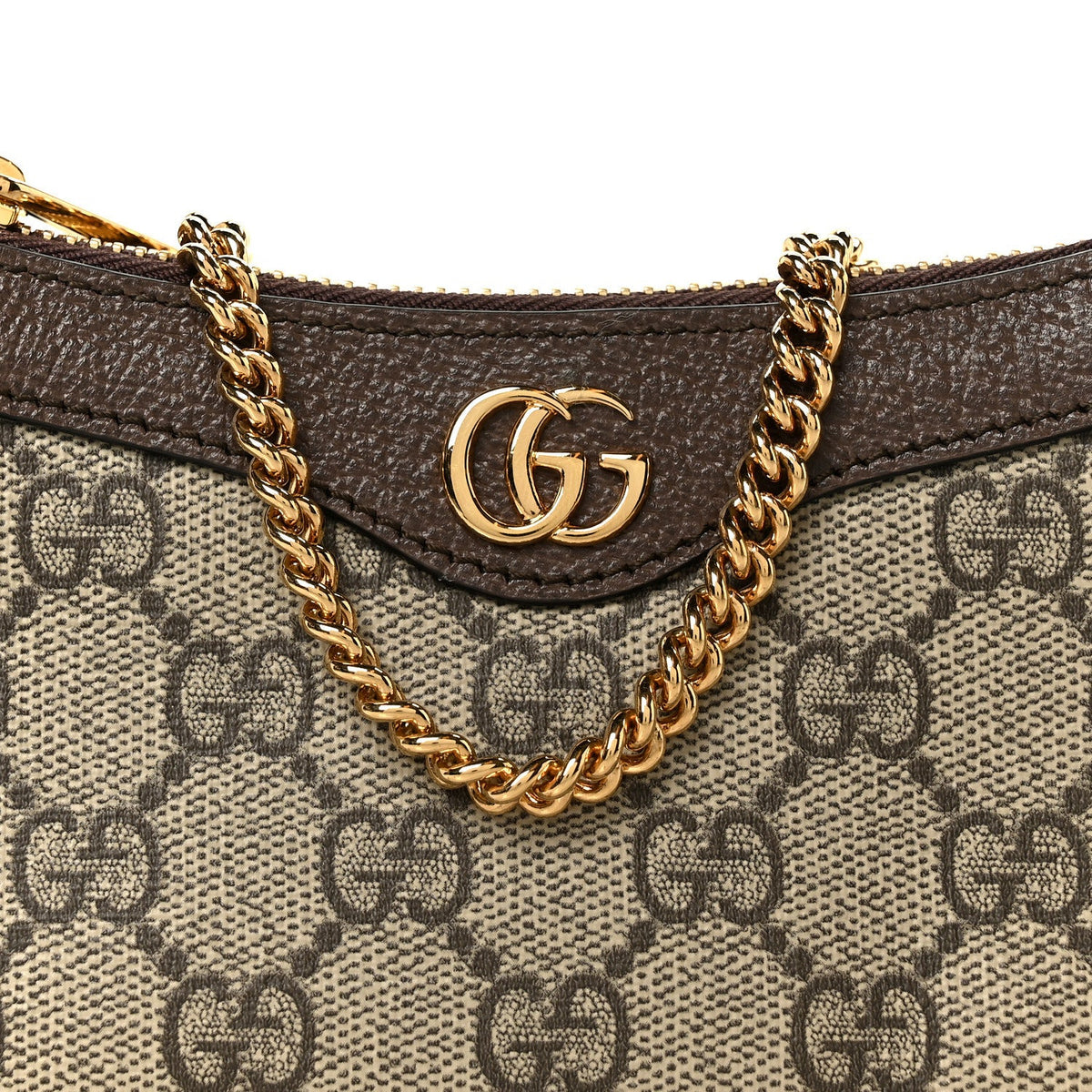GG Supreme Monogram Textured Dollar Calfskin Mini Ophidia Chain Bag Beige Ebony wholesalehk.shop