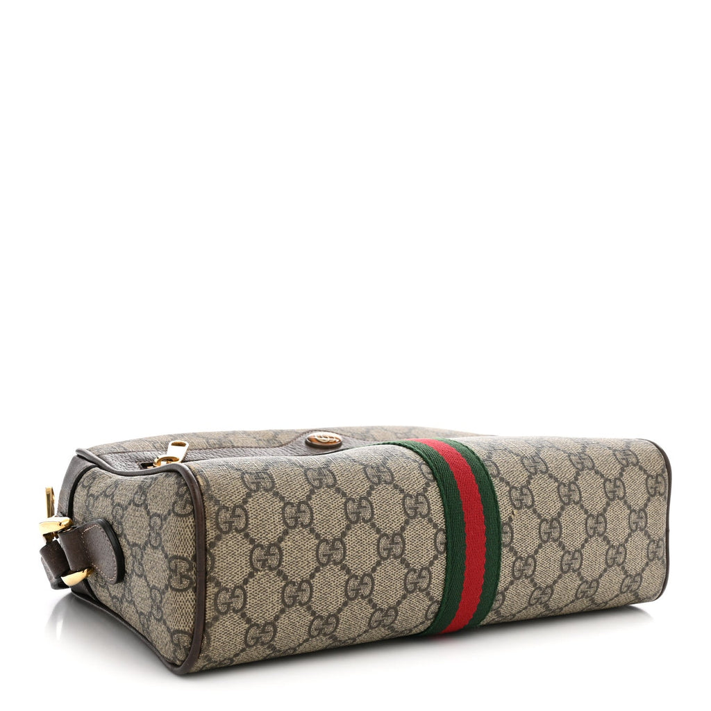 GG Supreme Monogram Web Small Ophidia Shoulder Bag Brown wholesalehk.shop