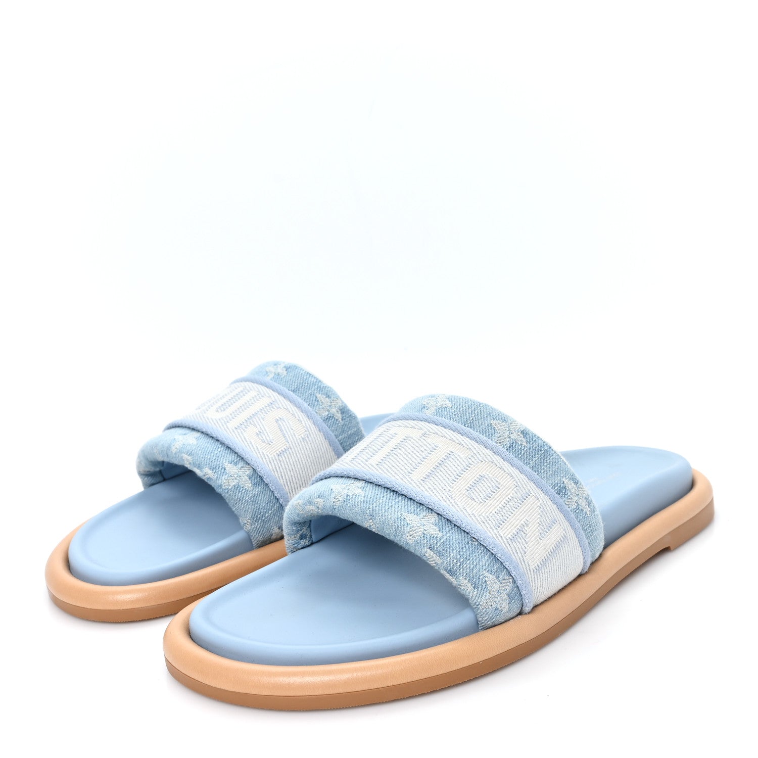 Monogram Denim LV Bliss Womens Comfort Mules 39 Turquoise £¨ Direct shipment via from wholesalehk.shop