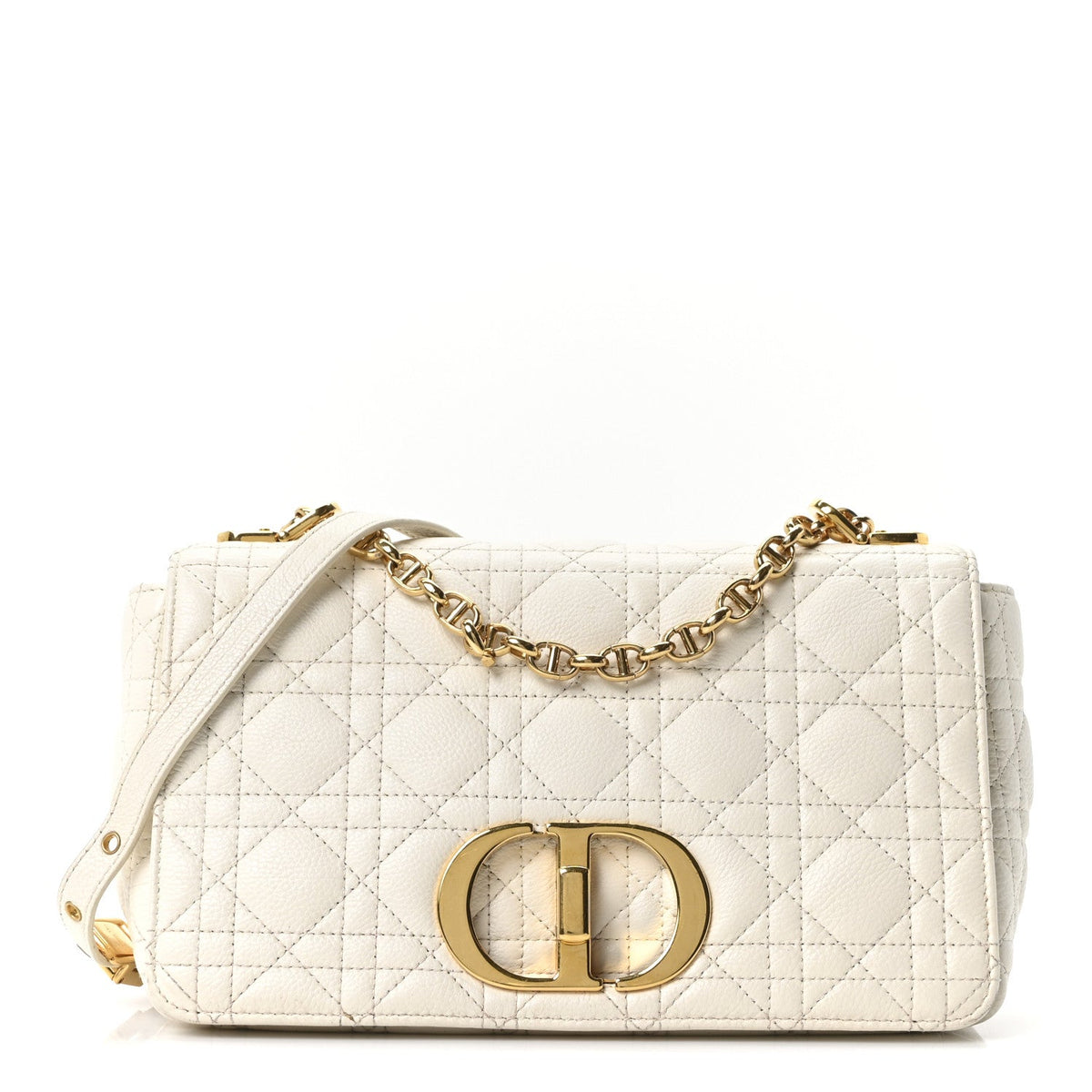 Supple Calfskin Cannage Medium Caro Bag Ivory wholesalehk.shop