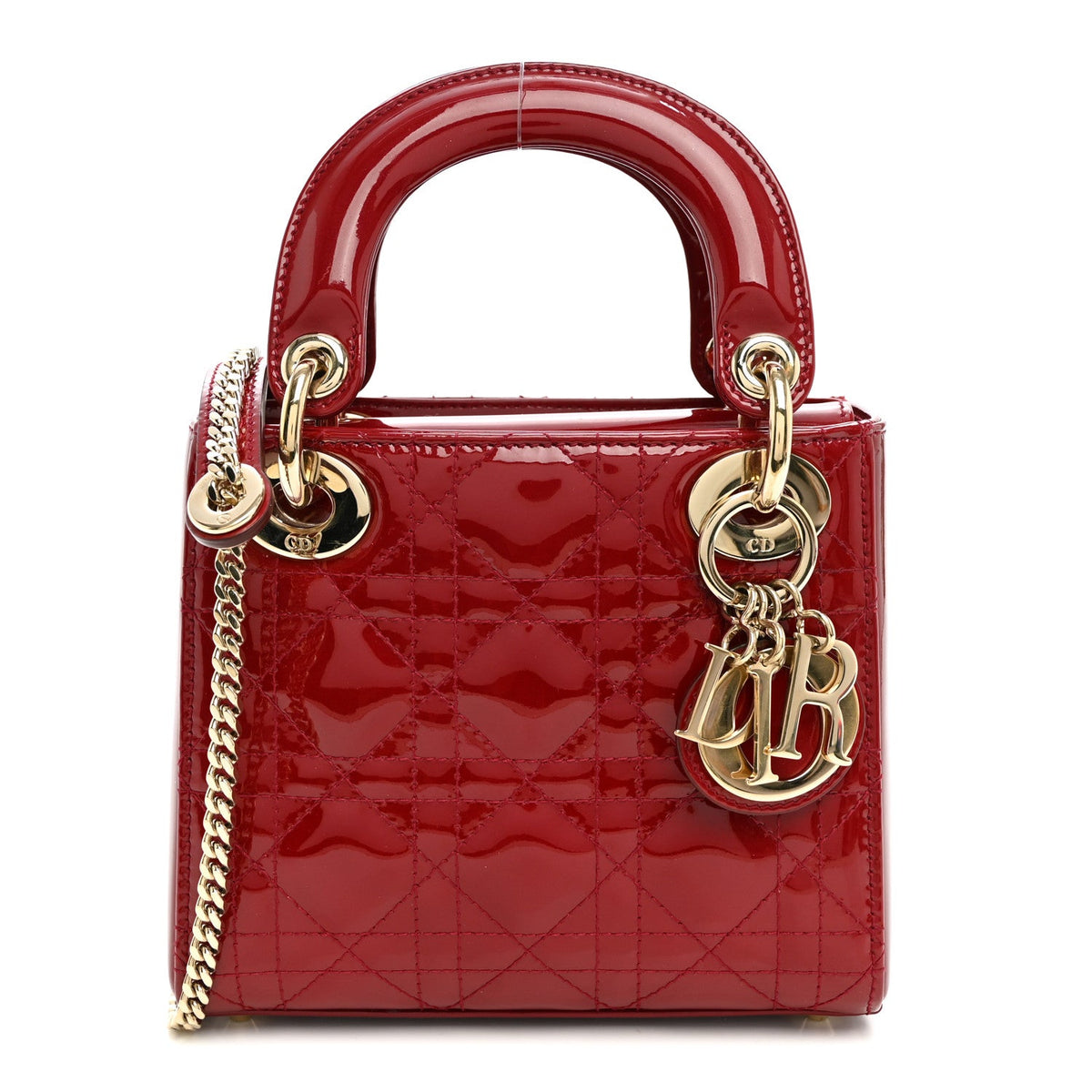 Patent Cannage Mini Lady Dior Red wholesalehk.shop
