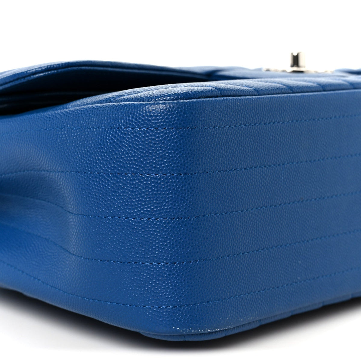 Caviar Chevron Quilted Jumbo Double Flap Blue wholesalehk.shop