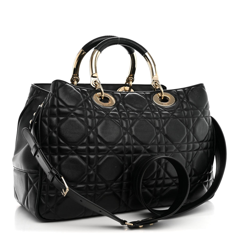 Calfskin Cannage Large The Lady 95.22 Black wholesalehk.shop