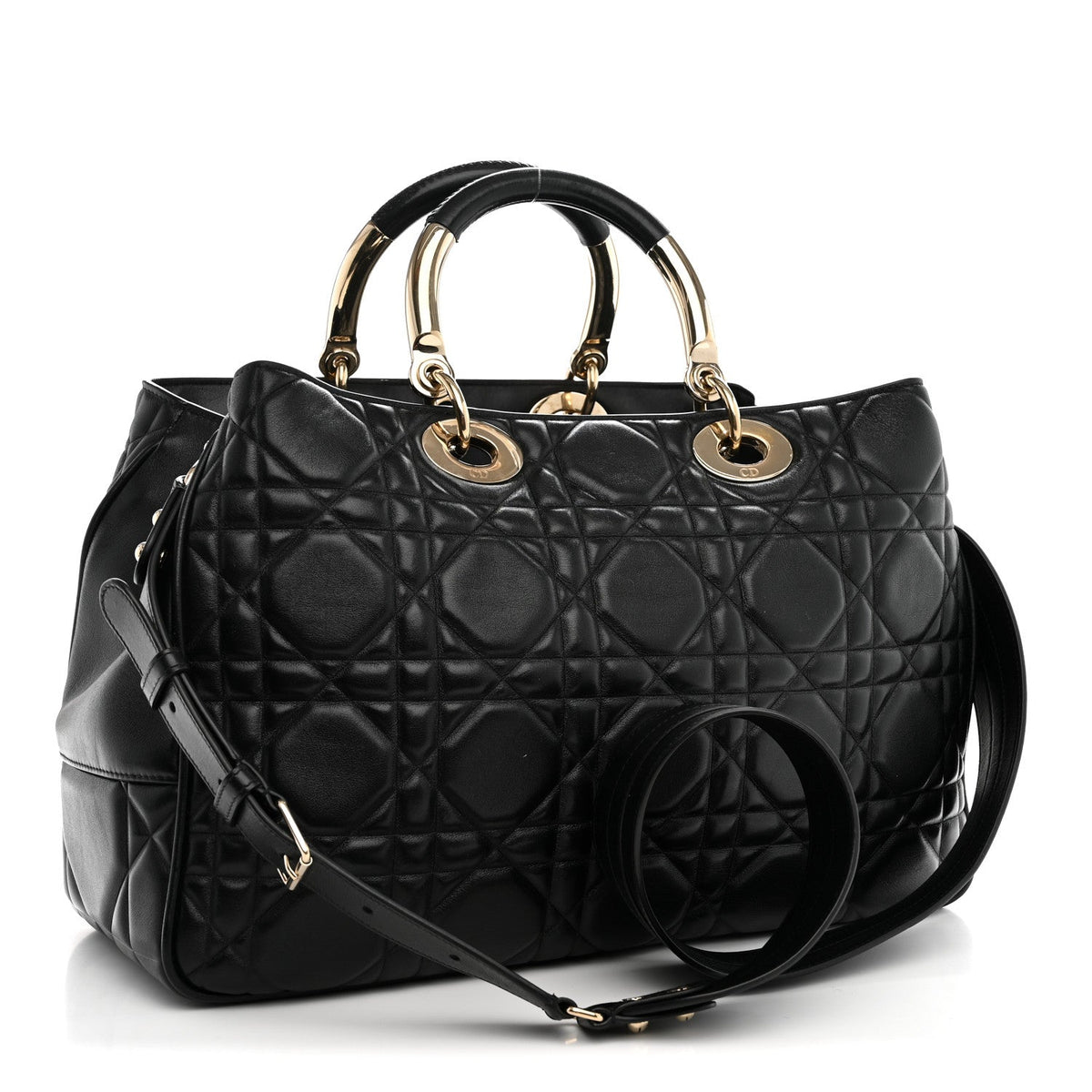 Calfskin Cannage Large The Lady 95.22 Black wholesalehk.shop