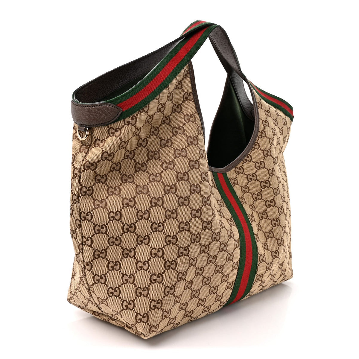 GG Monogram Web Large Giglio Tote Beige Brown wholesalehk.shop