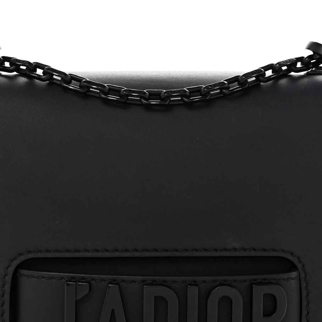 Ultra Matte Calfskin J'Adior Chain Flap Bag Black wholesalehk.shop
