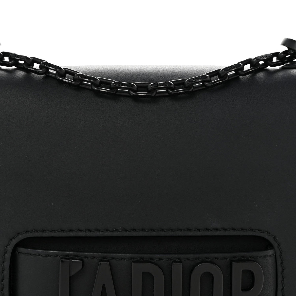 Ultra Matte Calfskin J'Adior Chain Flap Bag Black wholesalehk.shop