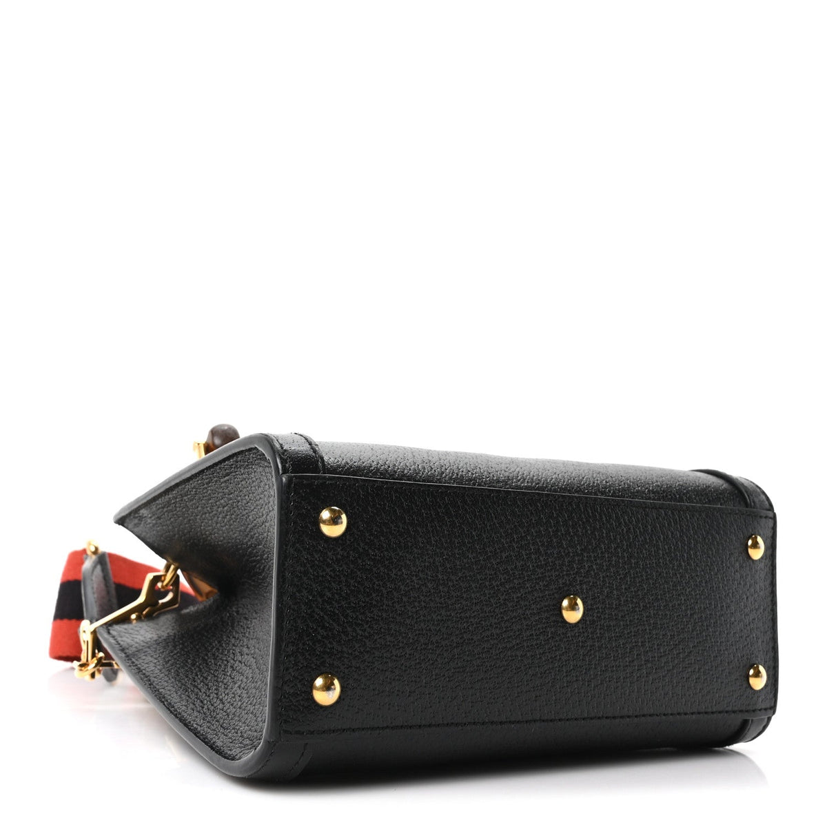 Textured Dollar Calfskin Web Mini Diana Tote Bag Black Dusty Grey wholesalehk.shop