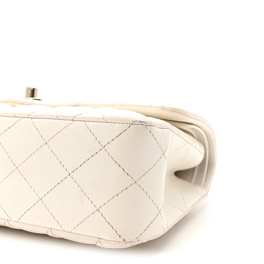 Caviar Quilted Small Double Flap White wholesalehk.shop