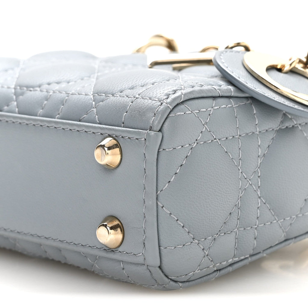Lambskin Cannage Micro Lady Dior Cloud Blue wholesalehk.shop
