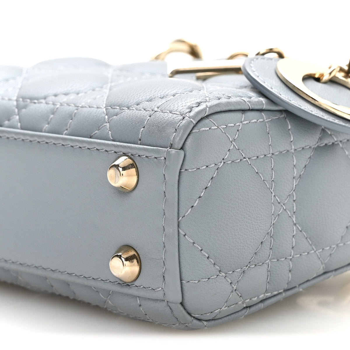 Lambskin Cannage Micro Lady Dior Cloud Blue wholesalehk.shop