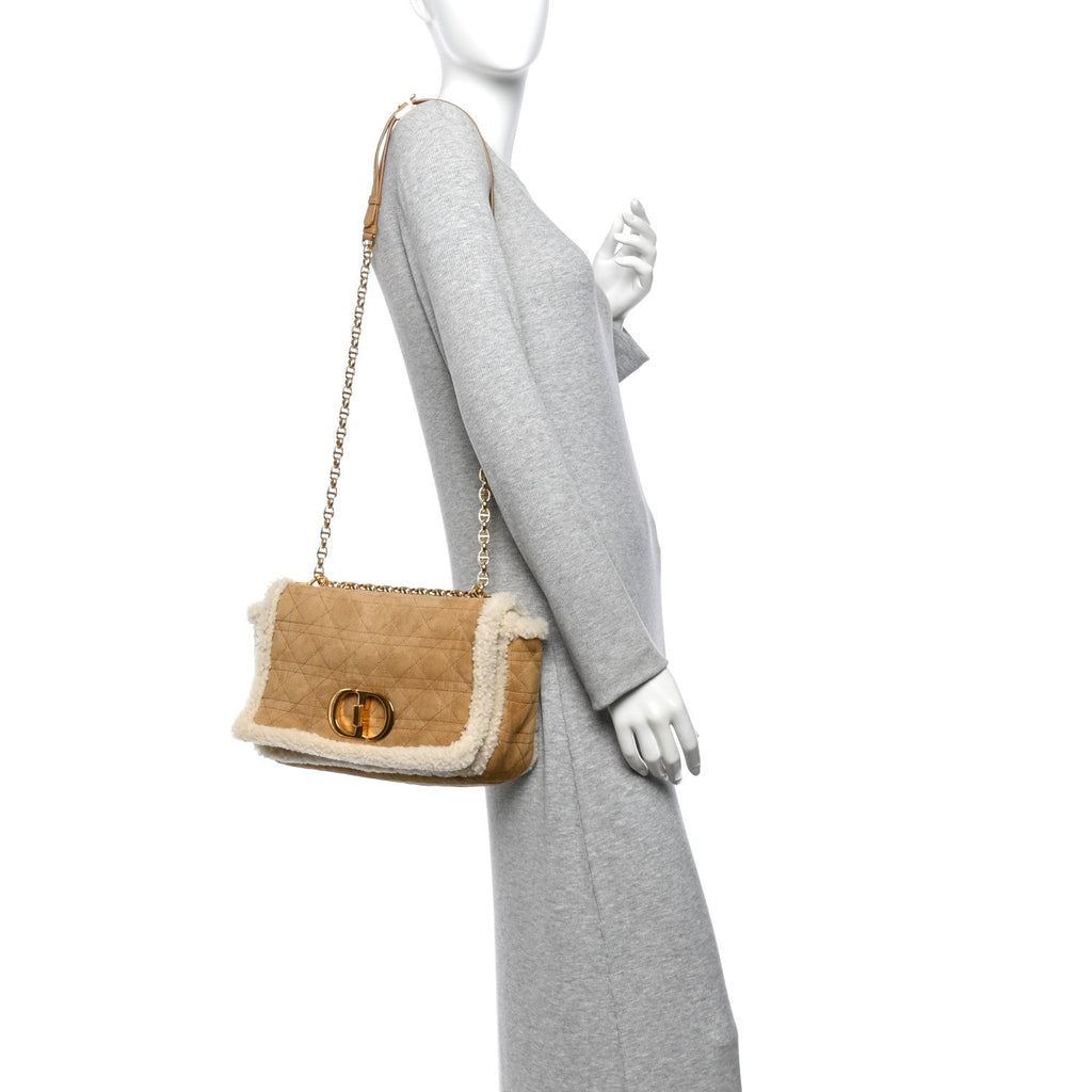 Shearling Cannage Large Caro Bag Camel wholesalehk.shop