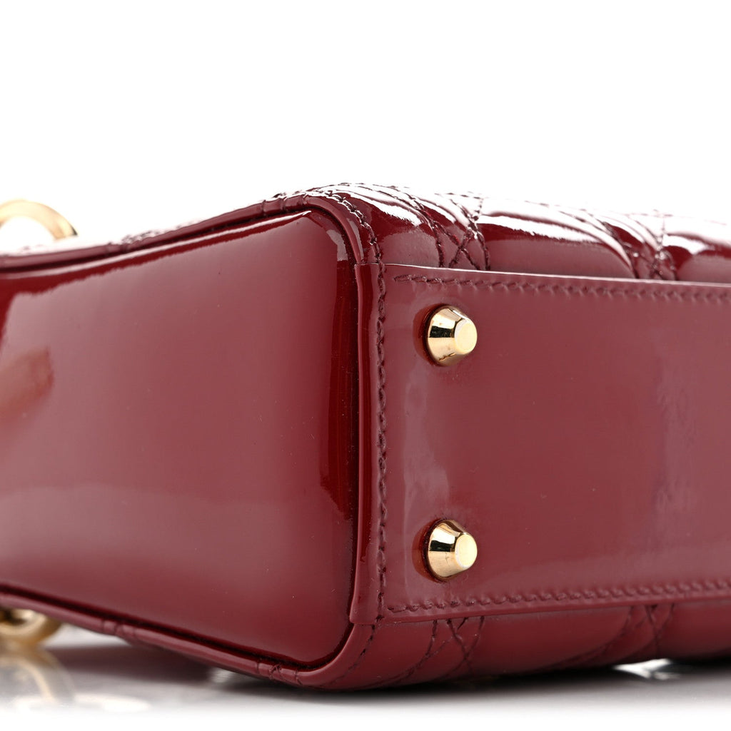 Patent Cannage Mini Lady Dior Red wholesalehk.shop