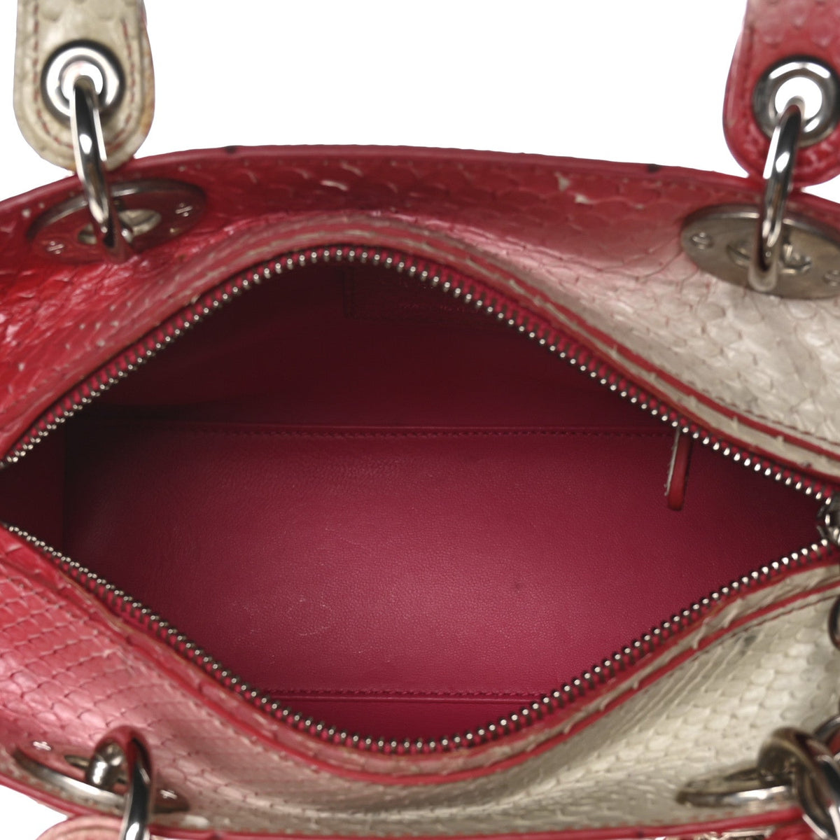 Snakeskin Ombre Medium Lady Dior Red White wholesalehk.shop