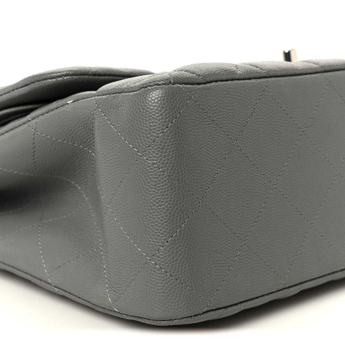 Caviar Quilted Jumbo Double Flap Grey wholesalehk.shop