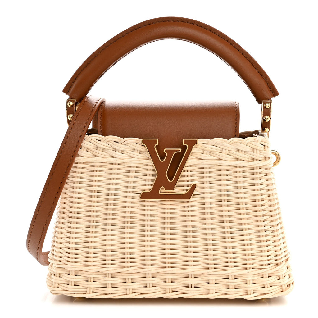 Rattan Calfskin Capucines Mini Brown £¨ Direct shipment via from wholesalehk.shop