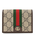 GG Supreme Monogram Web Ophidia Small Wallet Beige Dark Brown Beige Dark Brown wholesalehk.shop