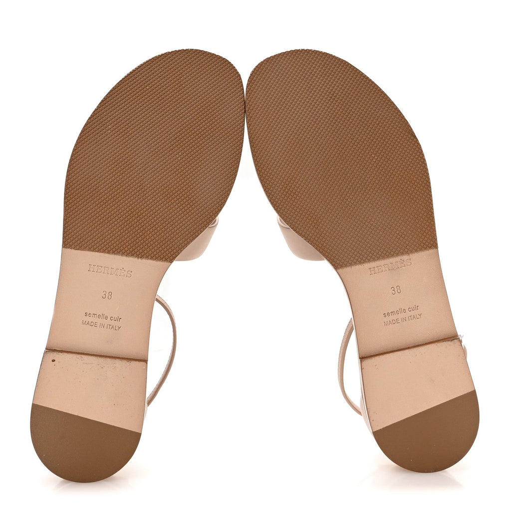 Calfskin Santorini Sandals 38 Beige Camel wholesalehk.shop