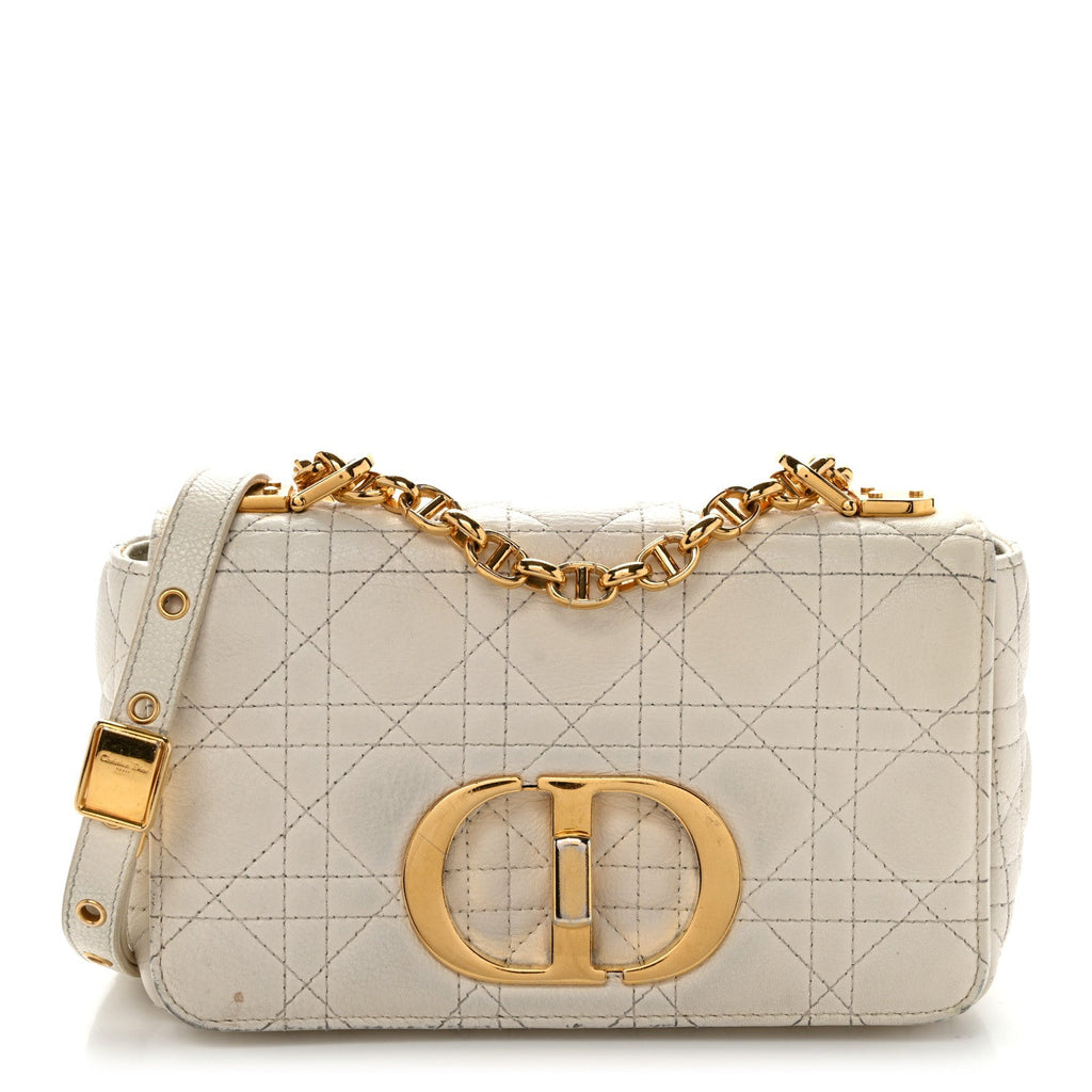 Calfskin Cannage Small Caro Bag Ivory wholesalehk.shop