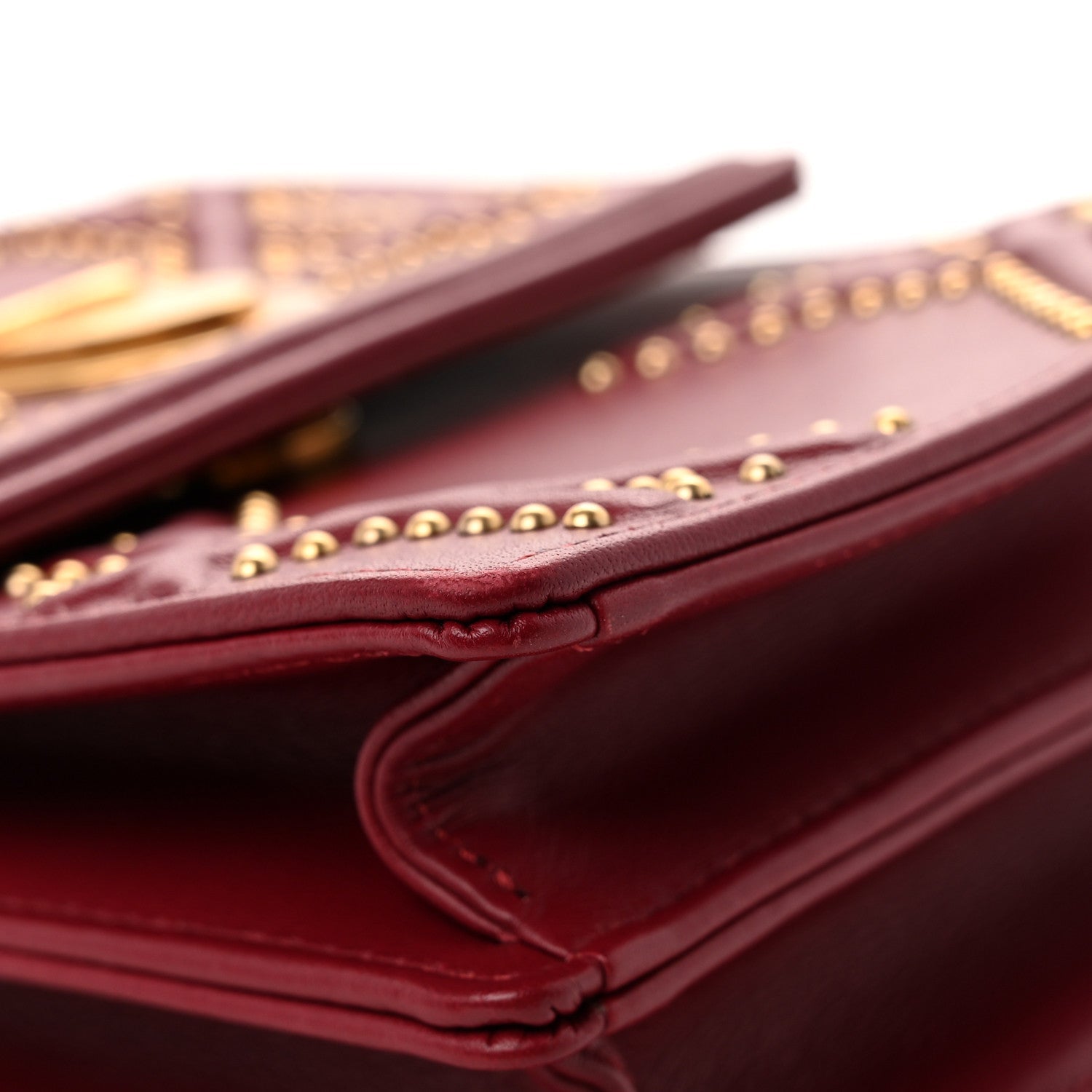 Lambskin Studded Vertical Diorama Spicy Red ¡§ Direct shipment via from wholesalehk.shop
