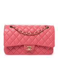 Caviar Quilted Medium Double Flap Pink wholesalehk.shop