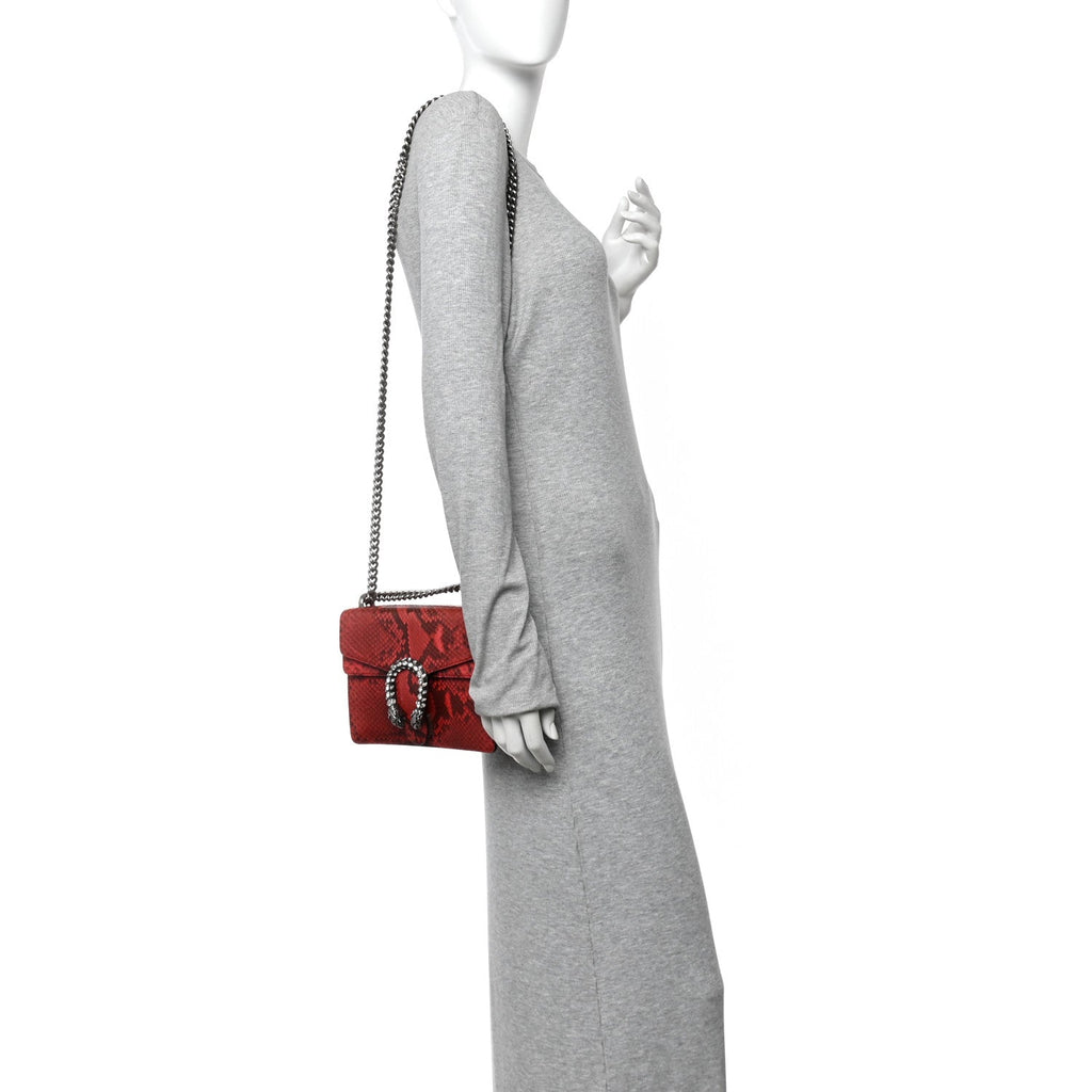 Snakeskin Mini Dionysus Shoulder Bag Red wholesalehk.shop