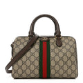 GG Supreme Monogram Web Medium Ophidia Top Handle Bag Beige Dark Brown wholesalehk.shop