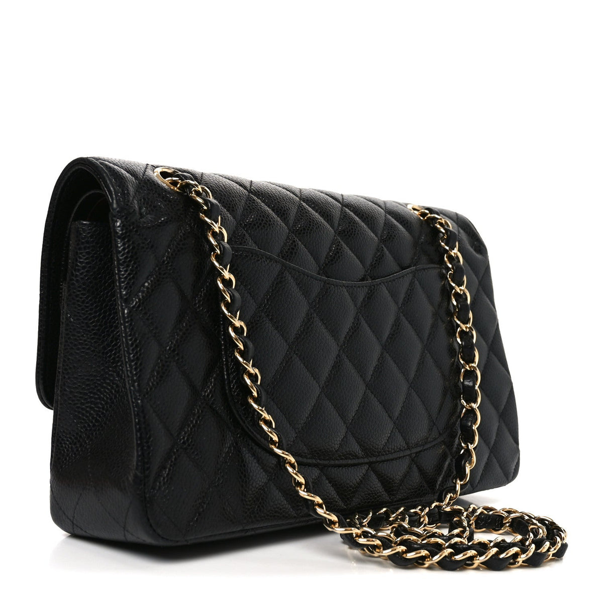 Caviar Quilted Medium Double Flap Black wholesalehk.shop