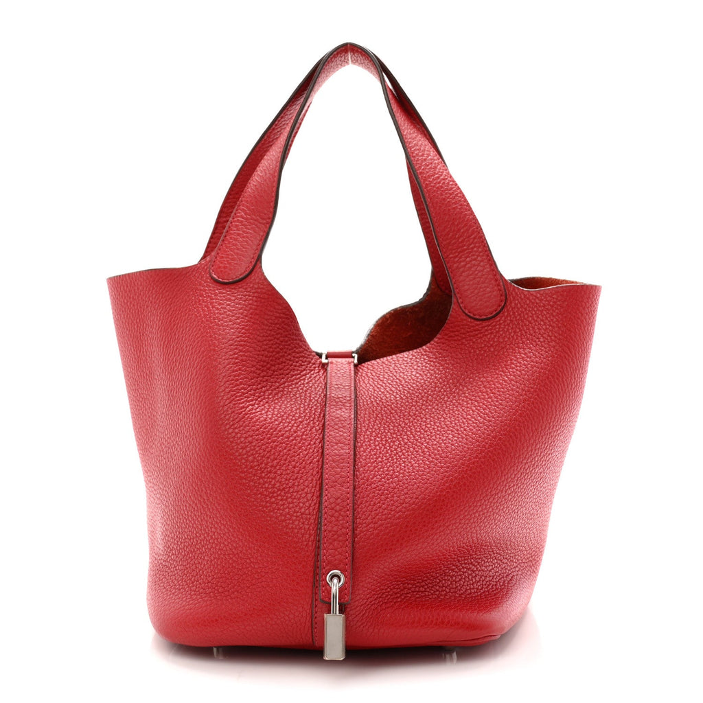 Taurillon Clemence Picotin Lock 22 MM Rouge Casaque £¨ Direct shipment via from wholesalehk.shop