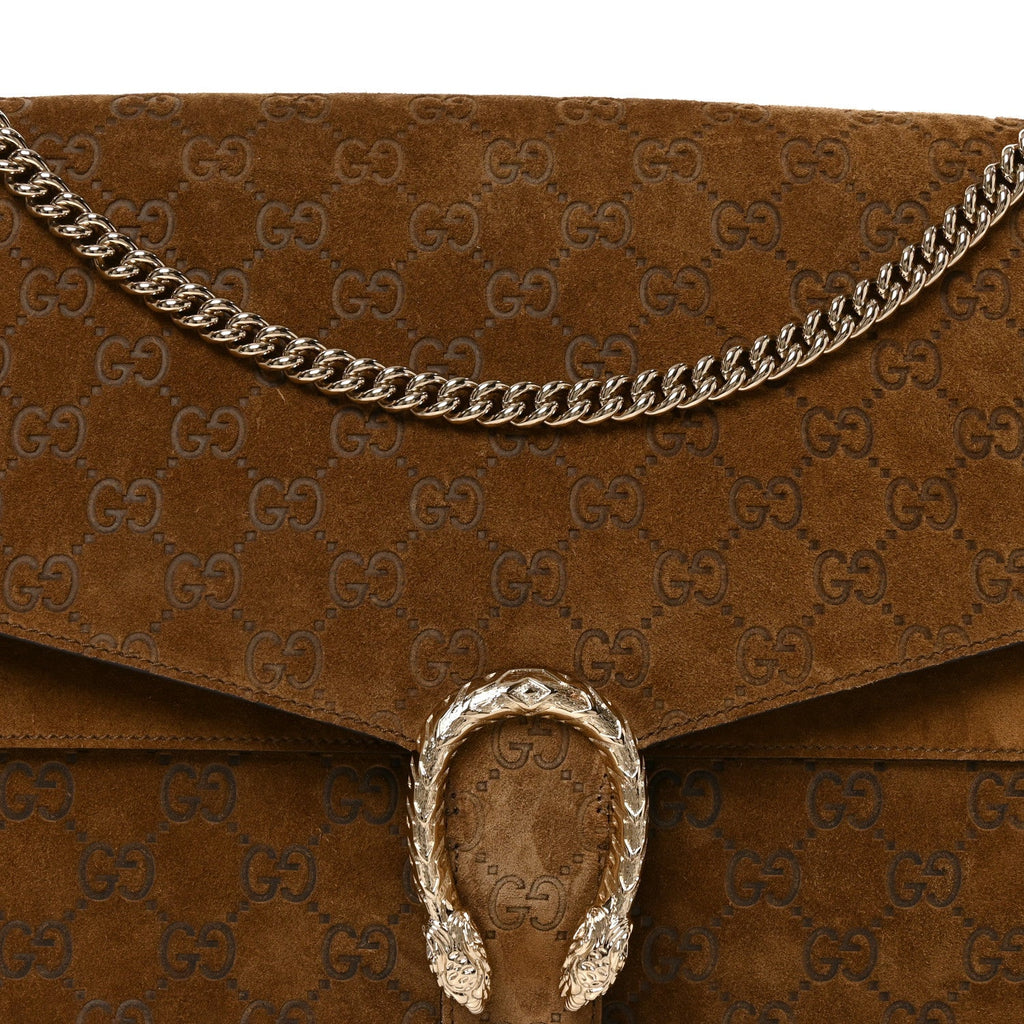 Suede GG Debossed Large Dionysus Shoulder Bag Brown wholesalehk.shop