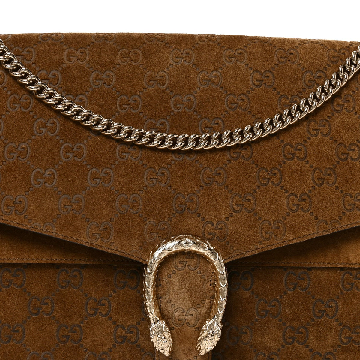 Suede GG Debossed Large Dionysus Shoulder Bag Brown wholesalehk.shop