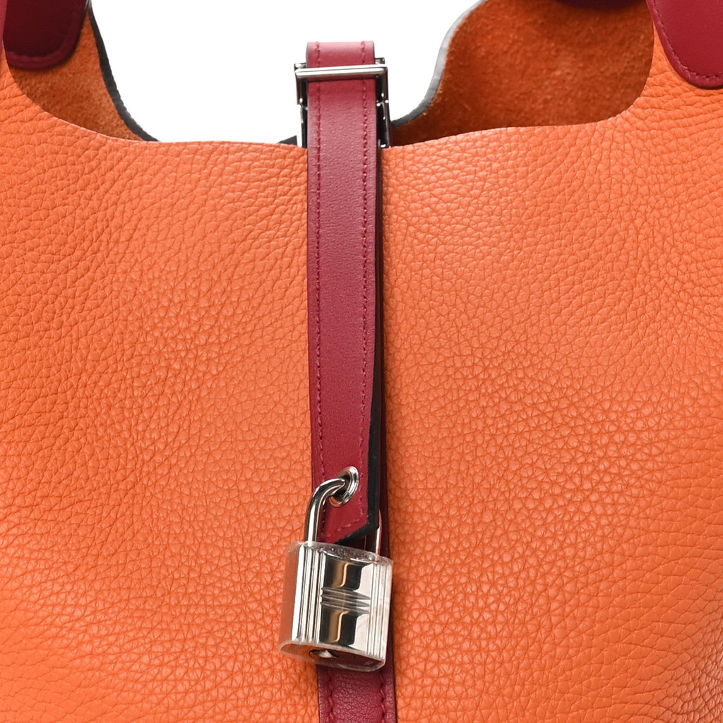 Taurillon Clemence Swift Eclat Picotin Lock 22 MM Orange Rouge Grenat £¨ Direct shipment via from wholesalehk.shop