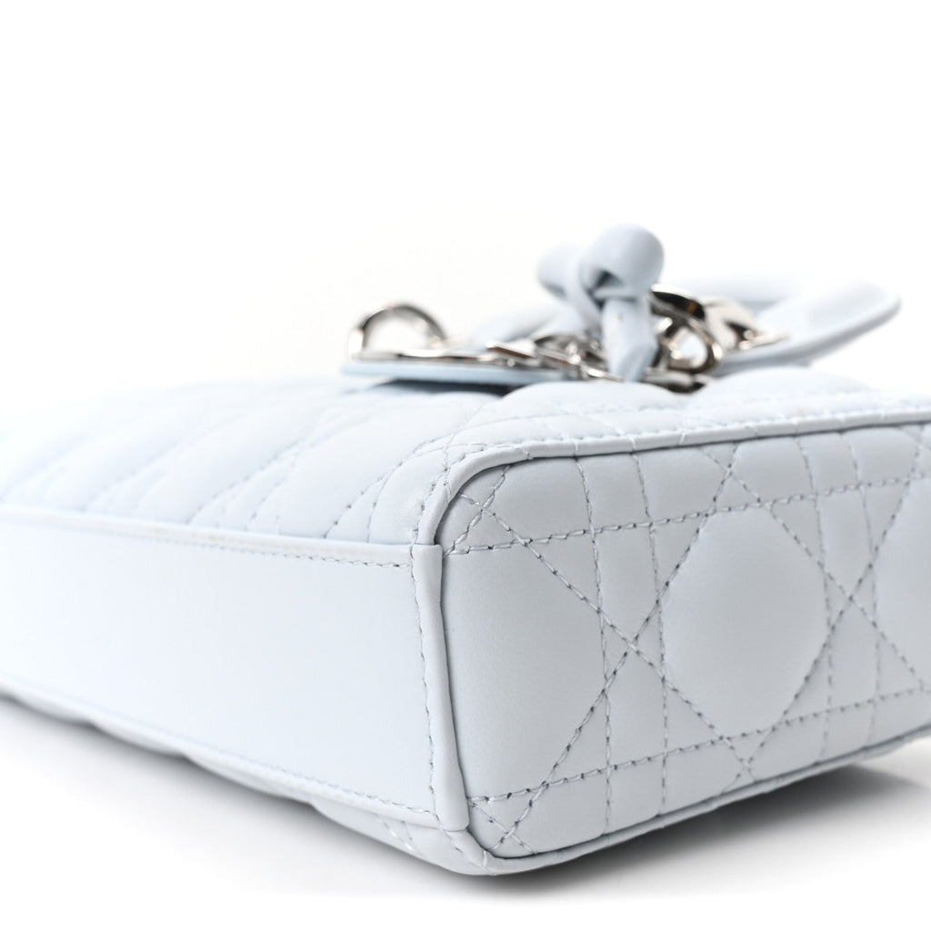 Lambskin Cannage Small Lady D-Joy Light Blue wholesalehk.shop