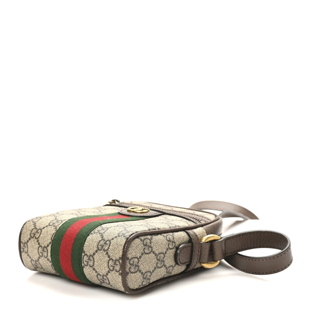 GG Supreme Monogram Web Mini Ophidia Messenger Brown wholesalehk.shop