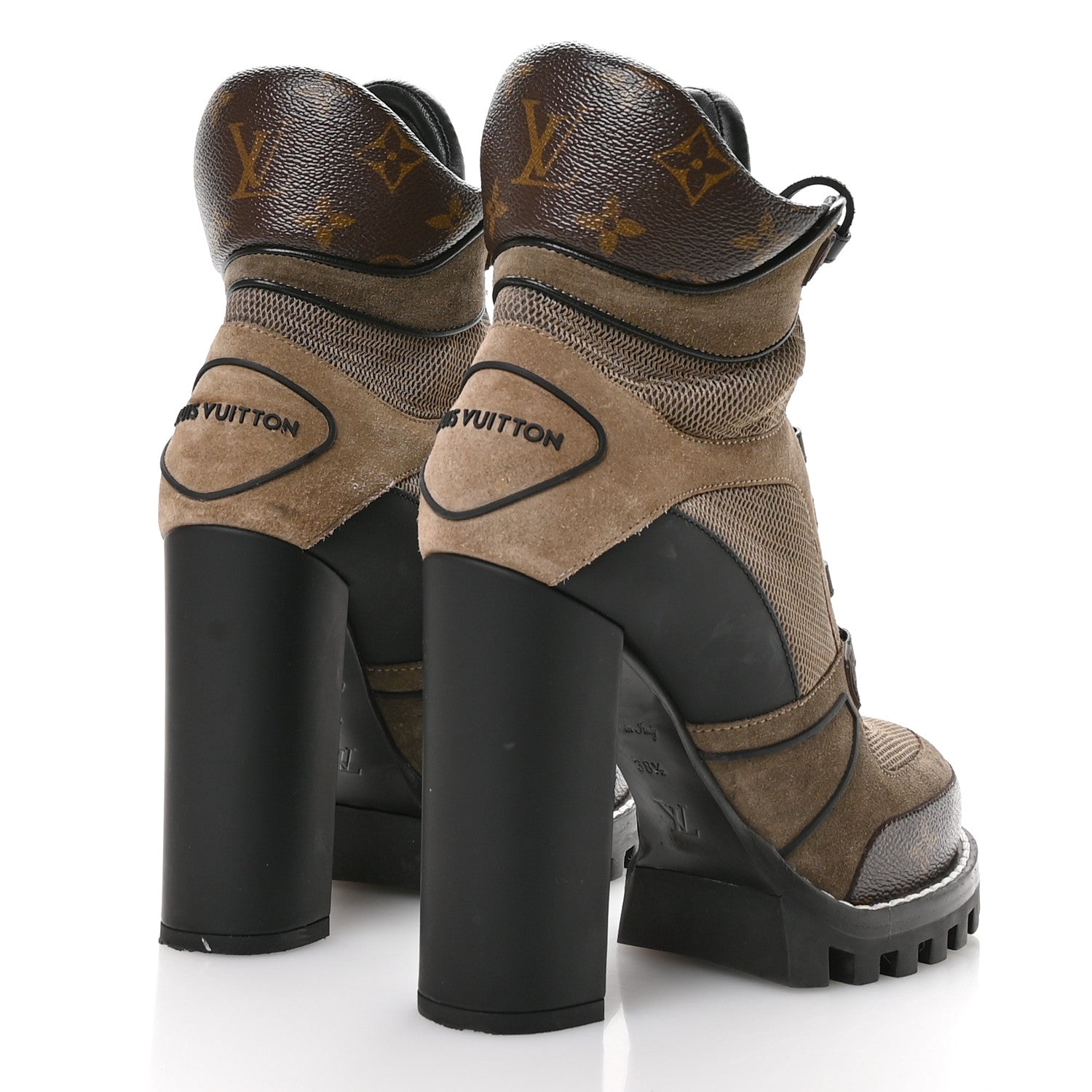 Suede Calfskin Monogram Star Trail Ankle Boots 38.5 Khaki £¨ Direct shipment via from wholesalehk.shop