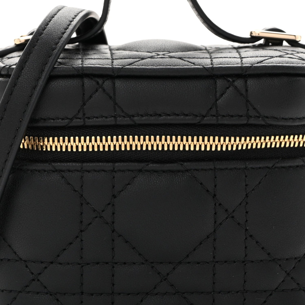 Lambskin Cannage Micro Lady Dior Vanity Case Black wholesalehk.shop
