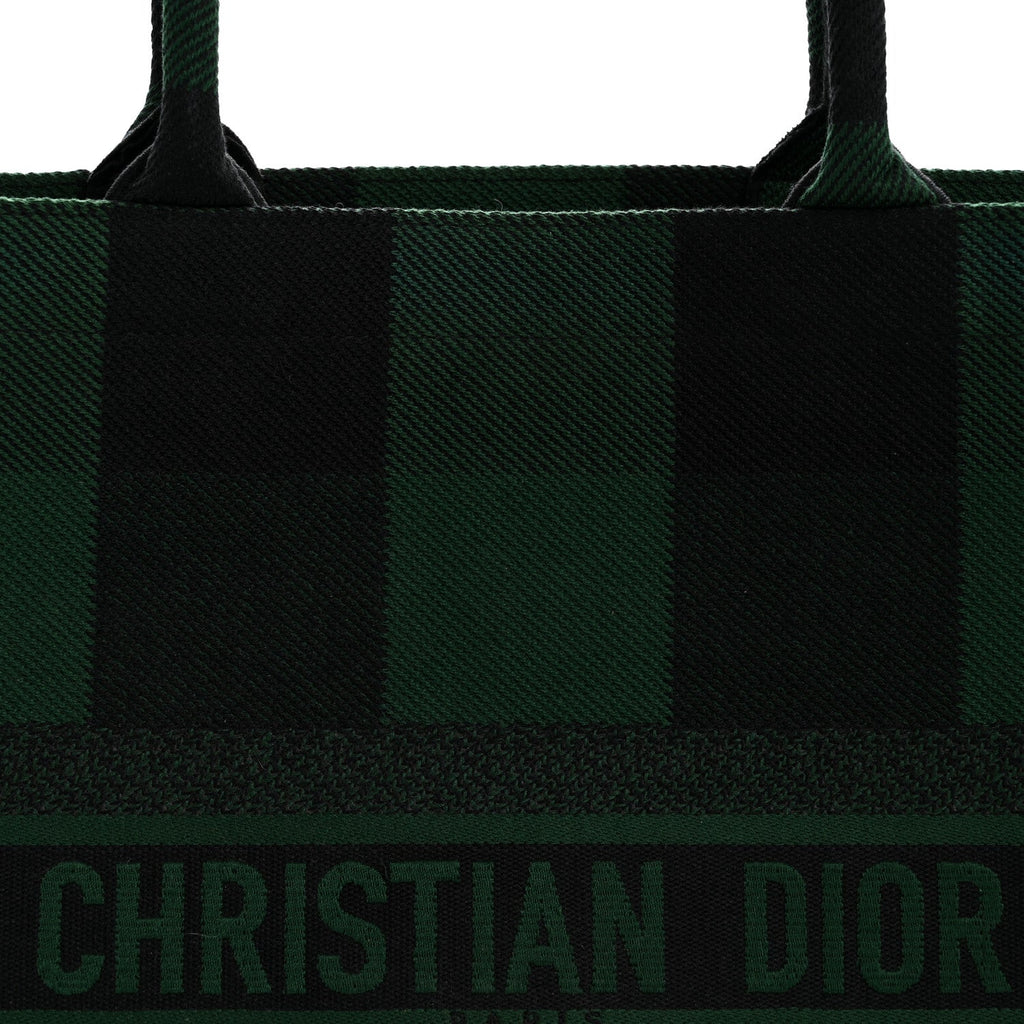 Canvas Embroidered Checkered Book Tote Black Green £¨ Direct shipment via from wholesalehk.shop