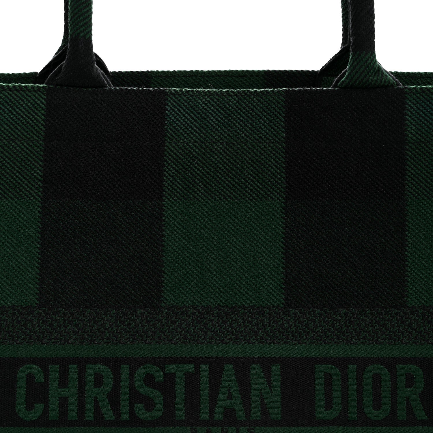 Canvas Embroidered Checkered Book Tote Black Green £¨ Direct shipment via from wholesalehk.shop