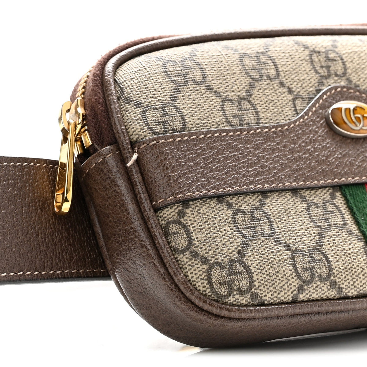 GG Supreme Monogram Ophidia Belted iPhone Case 85 34 Dark Brown wholesalehk.shop