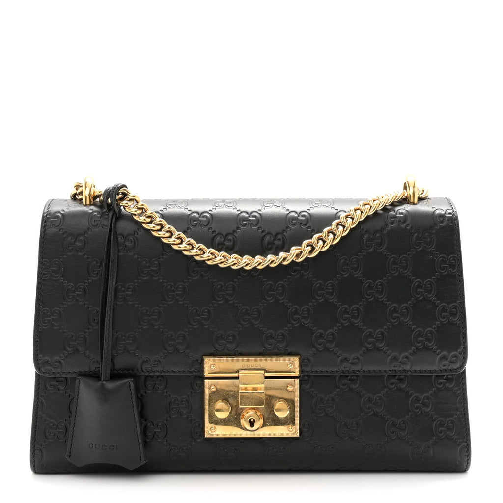 Guccissima Medium Padlock Shoulder Bag Black £¨ Direct shipment via from wholesalehk.shop