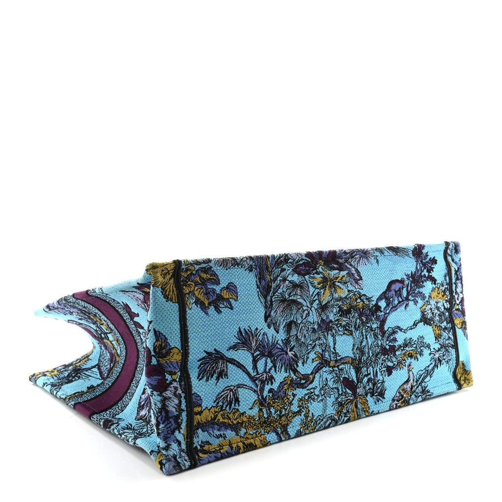 Canvas Embroidered Large Toile de Jouy Voyage Book Tote Celestial Blue £¨ Direct shipment via from wholesalehk.shop
